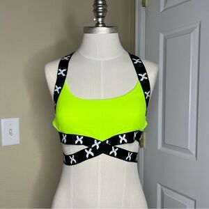 EXCISION Sliced Logo X Cross Sports Bra Rave Top